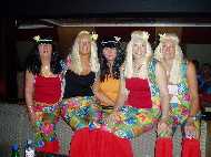 Load of Girls in fancy dress from Broadstairs, Kent on the Dance to France 
