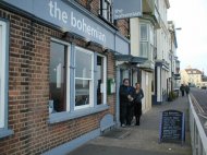 Maria and Kev outside the Bow's at Deal