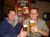 My Boss, Corky and me enjoying a day in France with tall glasses