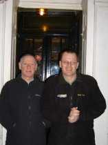 John from CAMRA and Johnny outside The Ship Inn in Deal
