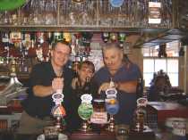 Myself, Kate and Armin behind the bar of The Ship, Whitstable