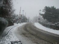 Woodnesborough Road Crossing looking into town 