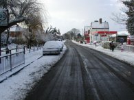 Looking up towards the Railway Station Crossing going out of town