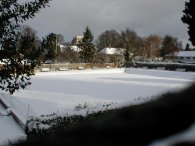 Looking over the green at the Bowling Club